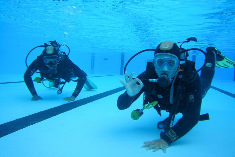 Scuba diving training in the AltaVista pool is a great way to learn