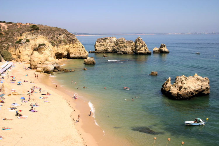 The clear waters at Dona Ana make this one of the best beaches in the Algarve